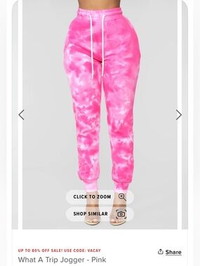 Fashion Nova Pink Tie-Dye Jogger Pants